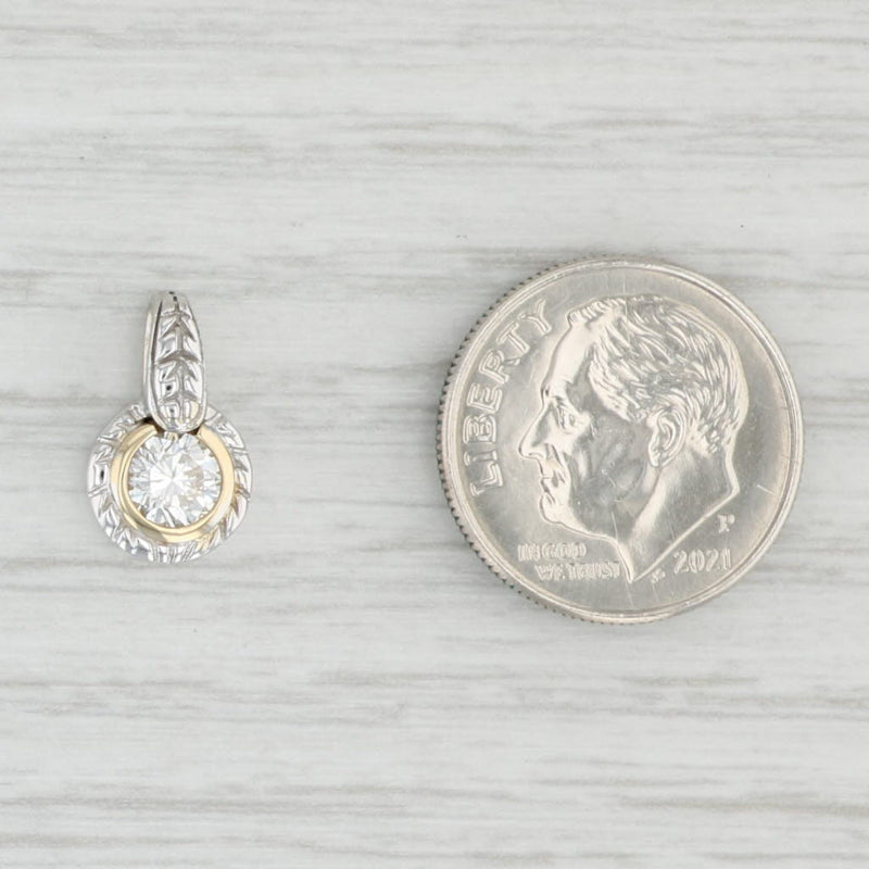 0.45ct VS2 H Diamond Solitaire Small Drop Pendant 14k White Gold