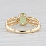 Light Gray 0.90ct Oval Peridot Solitaire Ring 10k Yellow Gold Size 7.25 Diamond Accents