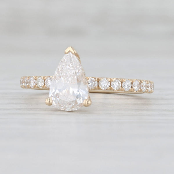 Light Gray New 1.5ctw Pear Diamond Engagement Ring 14k Yellow Gold Size 6.25