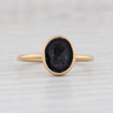 New Nina Nguyen Black Quartz Agate Geode Ring 18k Yellow Gold Size 6.75