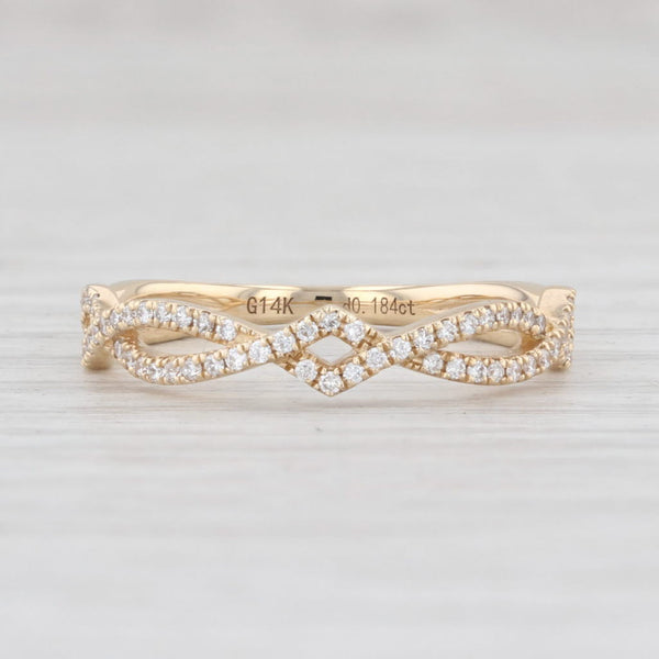 Light Gray New 0.18ctw Woven Diamond Band 14k Yellow Gold Size 6.75 Wedding Stackable Ring