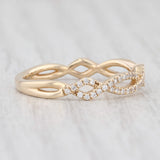 Light Gray New 0.18ctw Woven Diamond Band 14k Yellow Gold Size 6.75 Wedding Stackable Ring