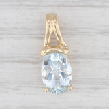 1.60ct Aquamarine Pendant 14k Yellow Gold March Birthstone Oval Solitaire