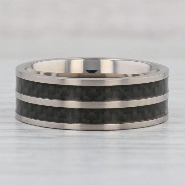 Gray New Men's Titanium Ring Size 11 Wedding Band Woven Pattern