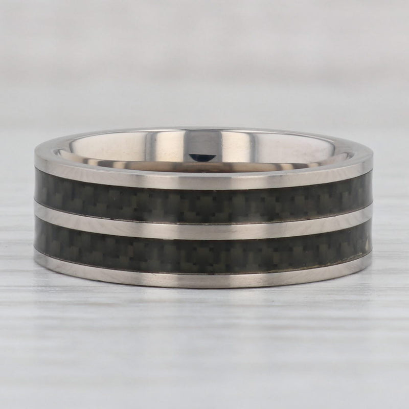 Gray New Men's Titanium Ring Size 11 Wedding Band Woven Pattern