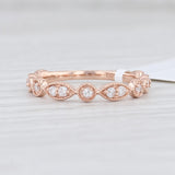 New Diamond Stackable Ring 14k Rose Gold Wedding Band Women's Stacking Size 6.75