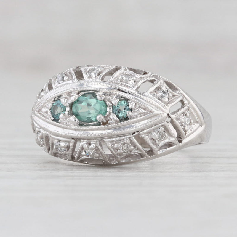 Zircon and Green Aqeeq Silver Men Ring | Boutique Ottoman Exclusive