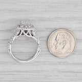 Gray 1.47ctw Emerald Diamond Halo Engagement Ring 14k White Gold Celebration Grand