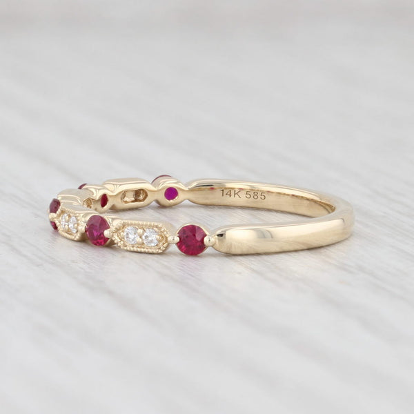 Light Gray New 0.25ctw Diamond Ruby Stackable Ring 14k Yellow Gold Size 6.5 Wedding Band