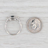 Light Gray Petri Art Deco Synthetic Sapphire Diamond Ring Platinum Size 4.5 Engagement