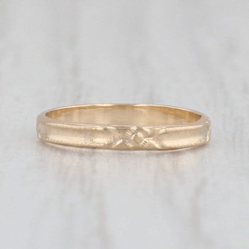 Antique Keepsake Floral Baby Ring 10k Yellow Gold Small Baby Size
