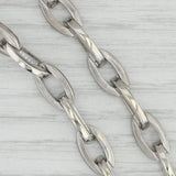 Gray 3.05ctw Diamond Oval Crescent Link Necklace 14k White Gold Statement 16.75"
