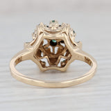 Light Gray 0.34ctw Emerald Diamond Cluster Ring 10k Yellow Gold Size 5.25 Cocktail