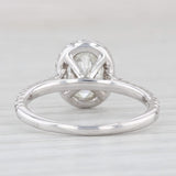 Light Gray 1.16ctw VS1 GIA Oval Diamond Halo Engagement Ring 14k White Gold Size 6