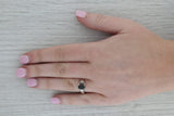 Dark Gray 1.06ct Blue Sapphire Emerald Cut Solitaire 900 Platinum Size 8