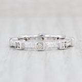 0.40ctw Diamond Eternity Ring 14k White Gold Floral Wedding Stackable Band Sz 6