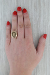 Chinese Jadeite Jade Signet Ring 10k Yellow Gold Size 7.25 Longevity Shou