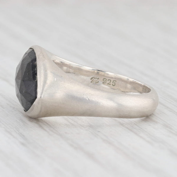 Light Gray New Nina Nguyen Tourmalinated Quartz Statement Ring Sterling Silver Size 7.25