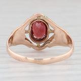 Light Gray Victorian 0.70ct Oval Garnet Solitaire Ring 10k Rose Gold January Birthstone