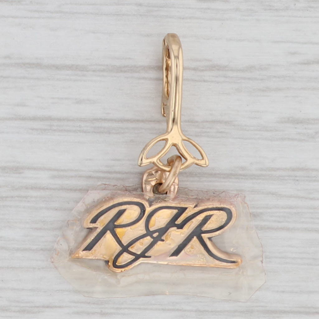 Light Gray New RJR Logo R J Reynolds Charm 10k Yellow Gold Company Service Keepsake Pendant