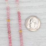 Light Gray New Nina Nguyen Pink Topaz Bead Necklace Sterling Gold Vermeil Adjustable Layer