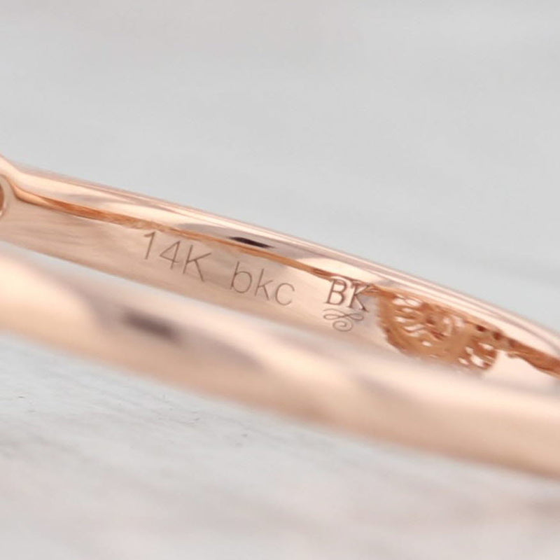 Beverley K New 0.68ctw Morganite Diamond Filigree Ring 14k Rose Gold Engagement