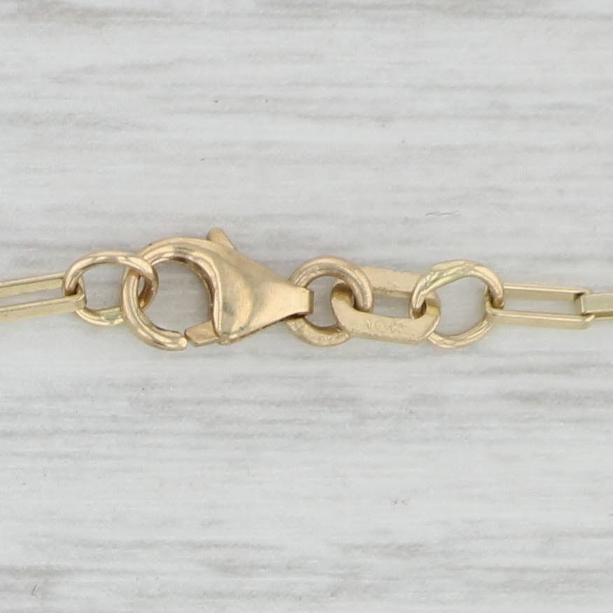 Light Gray 23.5" New Elongated Box Chain 10k Yellow Gold Lobster Clasp 1.6mm