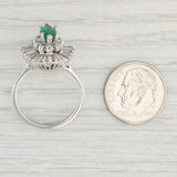 Light Gray 2.16ctw Emerald Diamond Halo Ring 18k White Gold Size 7.25 Cocktail