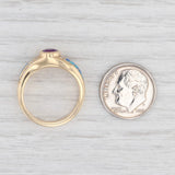 Light Gray New Kabana Ring Opal Inlay Diamond Amethyst Bypass 14k Yellow Gold Size 7