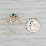 Gray 0.69ctw Oval Lab Created Emerald Diamond Bypass Ring 14k Yellow Gold Size 7.5