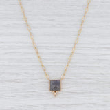 Light Gray New Nina Nguyen Ariana Pendant Necklace Druzy Quartz Diamond 18k Gold 17.5"