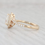 New 1.27ctw Pear Halo Diamond Engagement Ring 14k Yellow Gold Size 6.75