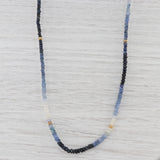 New Nina Nguyen Sapphire Bead Necklace Sterling Gold Vermeil 32-36.5" Adjustable