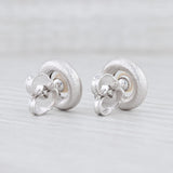 New Bastian Inverun Cultured Pearl Circle Earrings Sterling Silver Pierced Studs