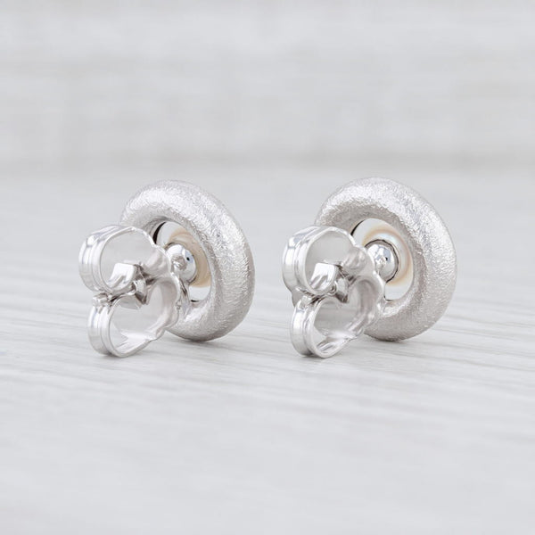 Light Gray New Bastian Inverun Cultured Pearl Circle Earrings Sterling Silver Pierced Studs