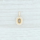 New 0.60ctw Diamond Halo Semi Mount Pendant 18k Yellow Gold Holds Solitaire