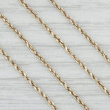 24.5" 1.3mm Rope Chain Necklace 14k Yellow Gold Lobster Clasp