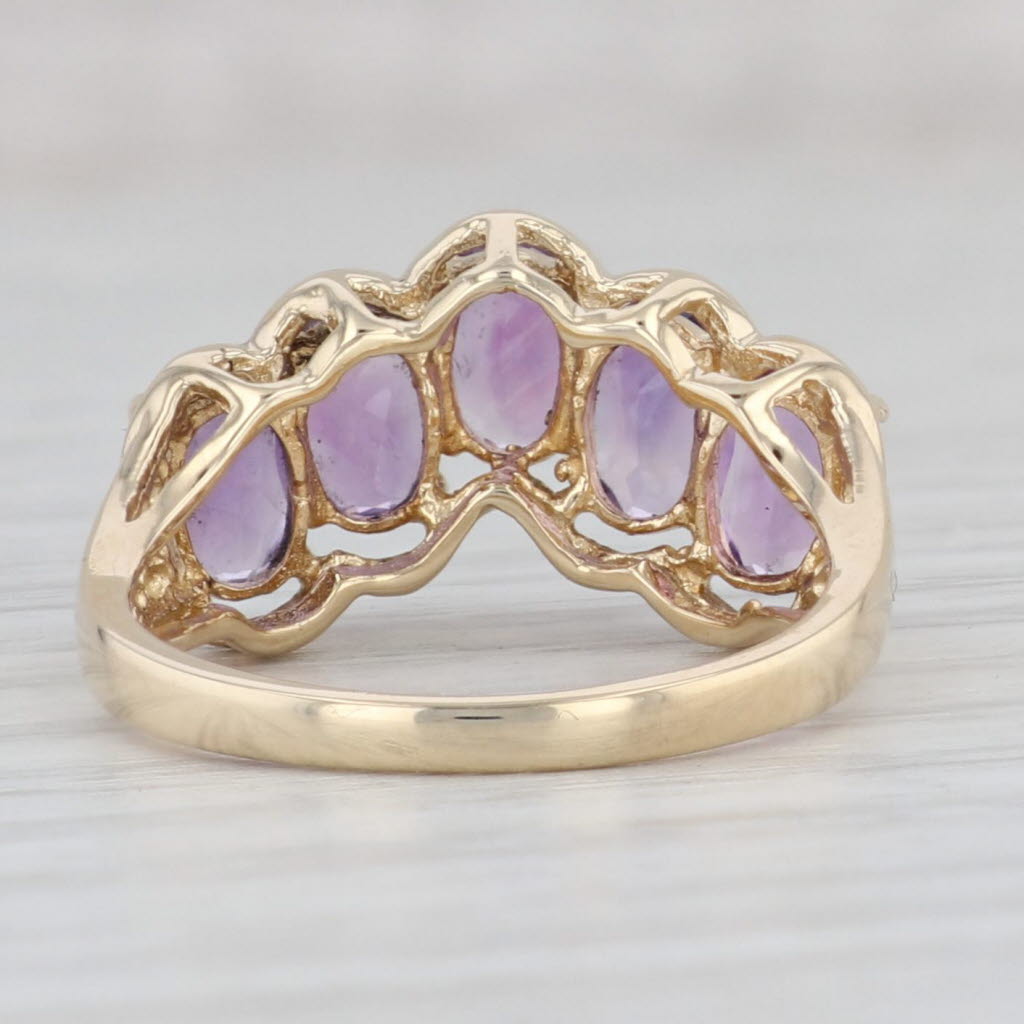 Light Gray Contoured 2.10ctw Amethyst Ring 14k Yellow Gold Size 6.25 Stackable