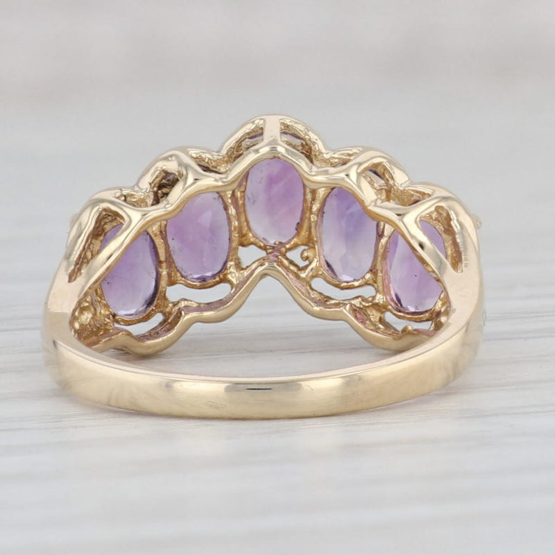 Contoured 2.10ctw Amethyst Ring 14k Yellow Gold Size 6.25 Stackable