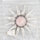 Light Gray New Flower Pendant Sterling Silver Celestial Sun Statement Marbled Pink Resin