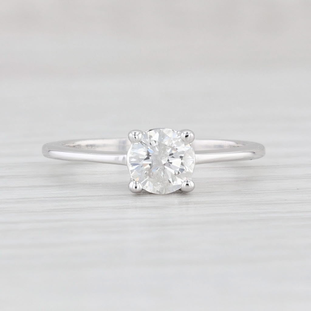 Light Gray 0.59ct Round Diamond Solitaire Engagement Ring 10k White Gold Size 5