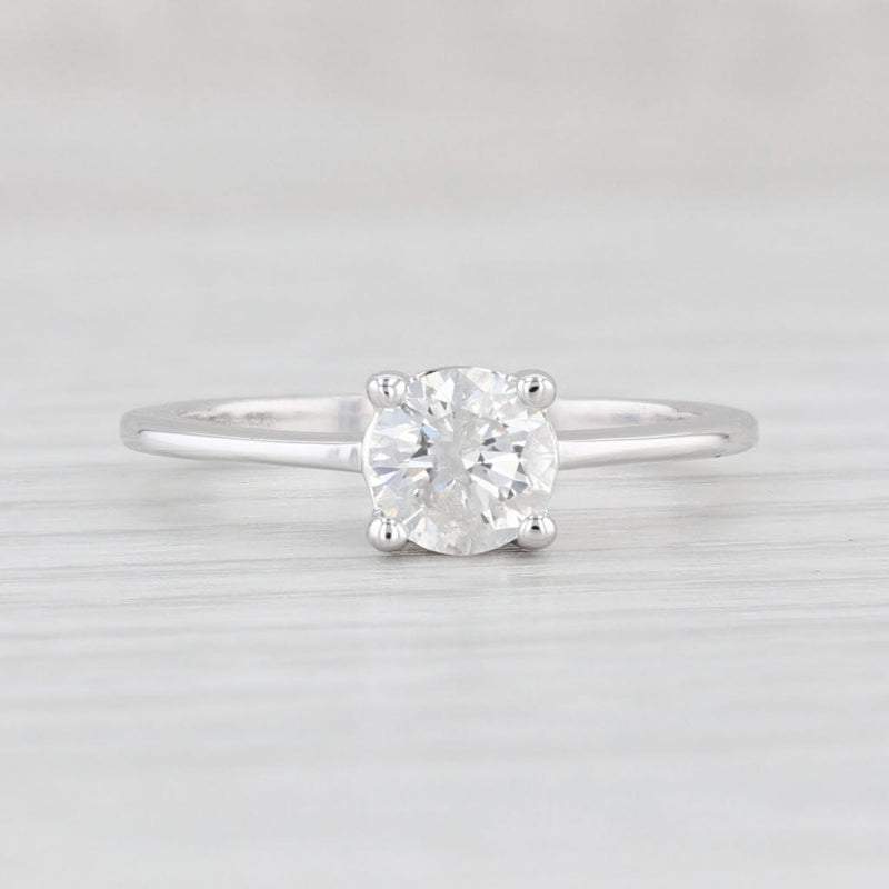 Light Gray 0.59ct Round Diamond Solitaire Engagement Ring 10k White Gold Size 5