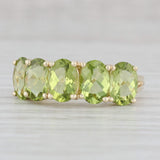 3.85ctw Peridot Oval 5-Stone Tiered Ring 10k Yellow Gold Size 7.25 Stackable