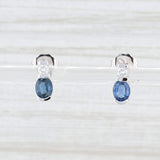 Lavender 0.84ctw Blue Sapphire Stud Earrings 14k White Gold September Birthstone