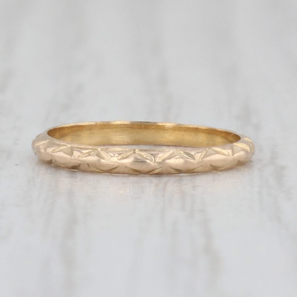 Light Gray Vintage Baby Ring 10k Yellow Gold Small Size Band Keepsake BDA