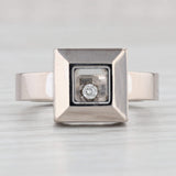 Light Gray Chopard Happy Diamond Ring Box Papers 18k White Gold Size 5.25-5.5 Solitaire