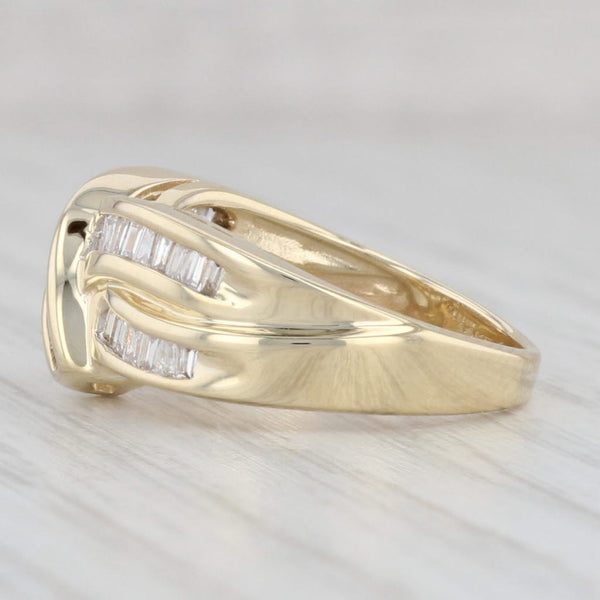 Light Gray 0.42ctw Diamond Knot Bypass Ring 14k Yellow Gold Size 6.25