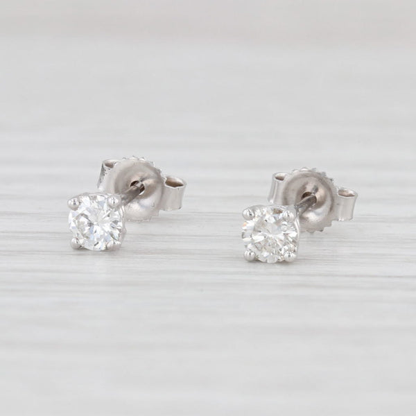 Light Gray New 0.38ctw Diamond Stud Earrings 14k White Gold Round Cut Solitaire