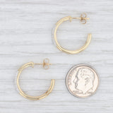 Light Gray New Pave Diamond Hoop Earrings 10k Yellow Gold Pierced Round Hoops