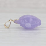 Lavender Jadeite Jade Carved Tea Pot Pendant 14k Yellow Gold